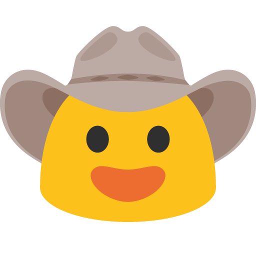 Cowboy Hat Face as drawn by Google in Android 7.0