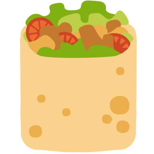 Stuffed Flatbread as drawn by Google in Android 7.0