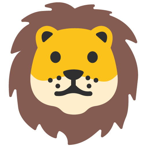 Lion as drawn by Google in Android 7.0