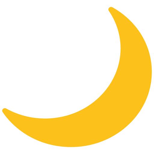 Crescent Moon as drawn by Google in Android 7.1