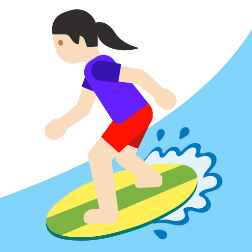 Woman Surfing: Light Skin Tone, the previous design