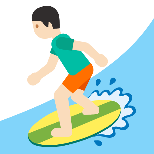 Man Surfing: Light Skin Tone, the previous design