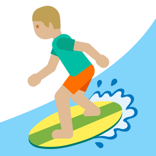 Man Surfing: Medium-Light Skin Tone, the previous design