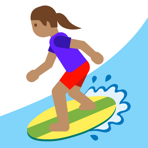Woman Surfing: Medium Skin Tone, the previous design