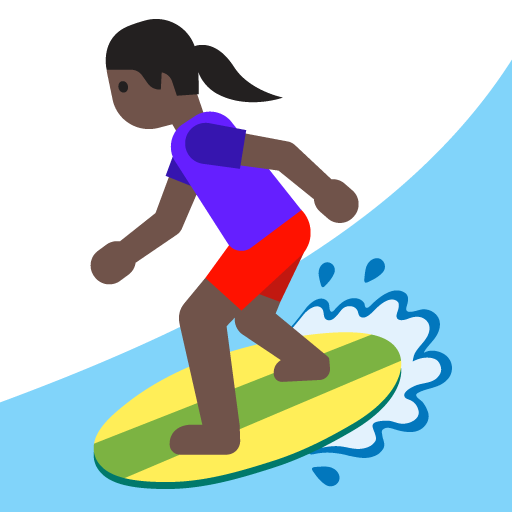 Woman Surfing: Dark Skin Tone, the previous design