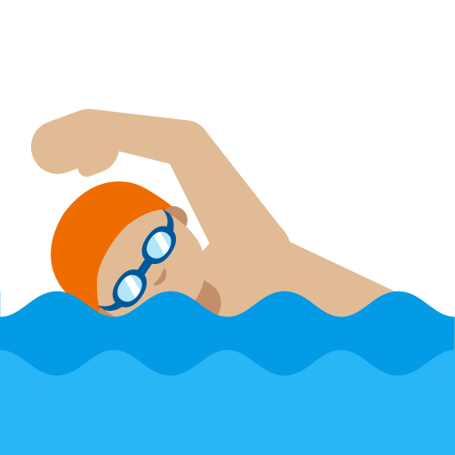 Person Swimming: Medium-Light Skin Tone, the previous design