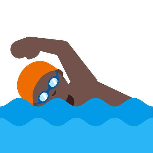 Man Swimming: Dark Skin Tone, the previous design