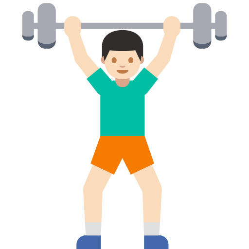 Man Lifting Weights: Light Skin Tone, the previous design