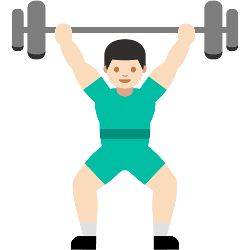 Person Lifting Weights: Light Skin Tone, the previous design