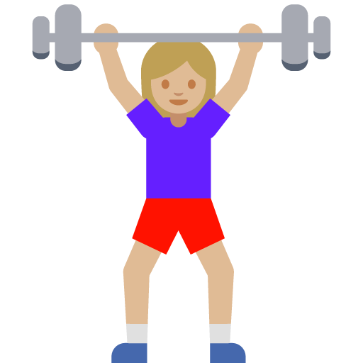 Woman Lifting Weights: Medium-Light Skin Tone, the previous design