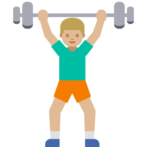 Man Lifting Weights: Medium-Light Skin Tone, the previous design