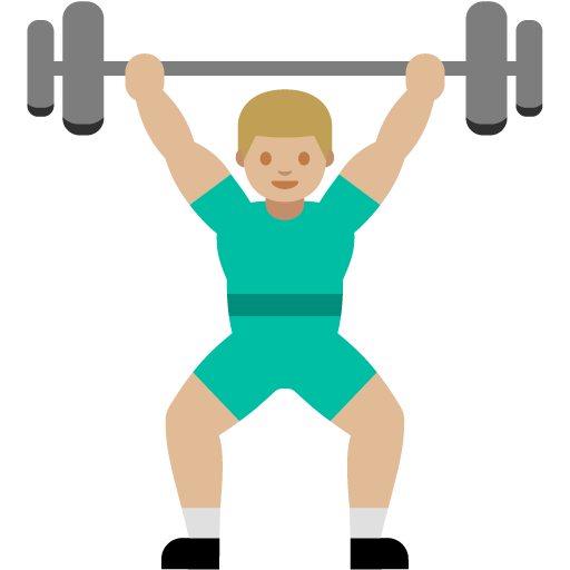 Person Lifting Weights: Medium-Light Skin Tone, the previous design