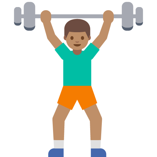 Man Lifting Weights: Medium Skin Tone, the previous design