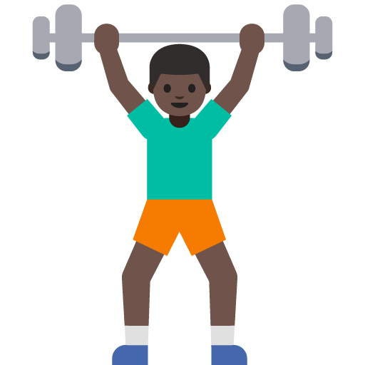Man Lifting Weights: Dark Skin Tone, the previous design