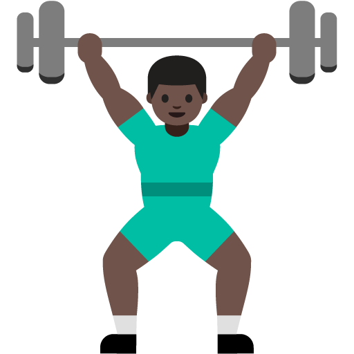 Person Lifting Weights: Dark Skin Tone, the previous design