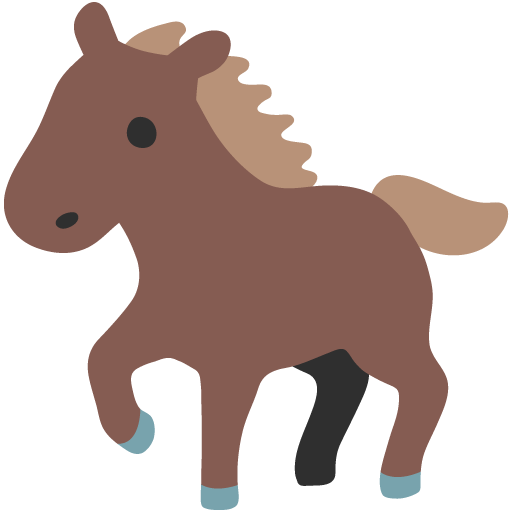Horse as drawn by Google in Android 7.1