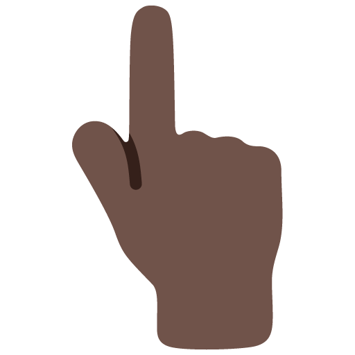 Backhand Index Pointing up: Dark Skin Tone, the previous design