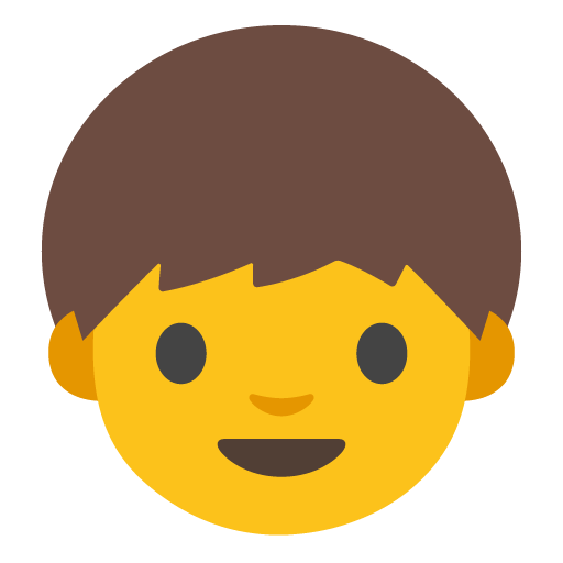 Boy as drawn by Google in Android 7.1