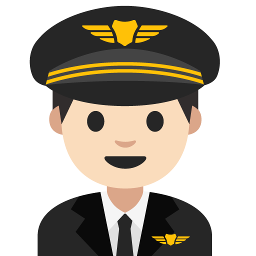 Man Pilot: Light Skin Tone, the previous design