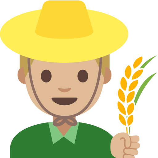 Man Farmer: Medium-Light Skin Tone, the previous design