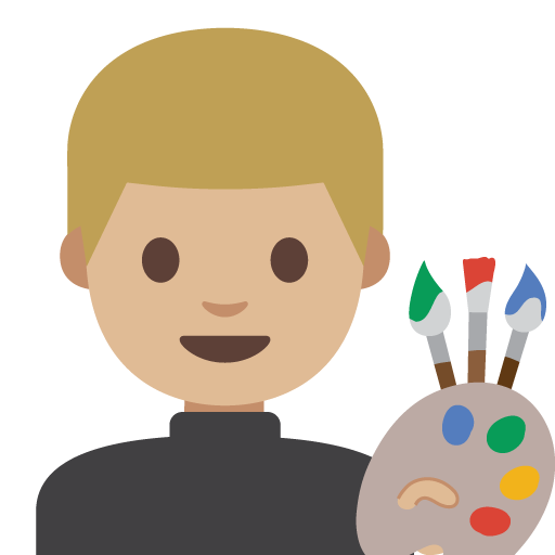 Man Artist: Medium-Light Skin Tone, the previous design