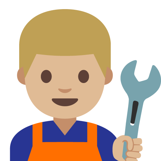 Man Mechanic: Medium-Light Skin Tone, the previous design