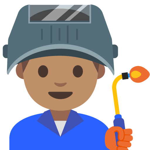 Man Factory Worker: Medium Skin Tone, the previous design