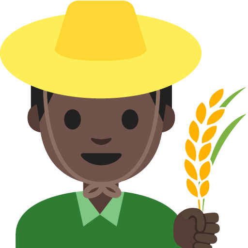 Man Farmer: Dark Skin Tone, the previous design