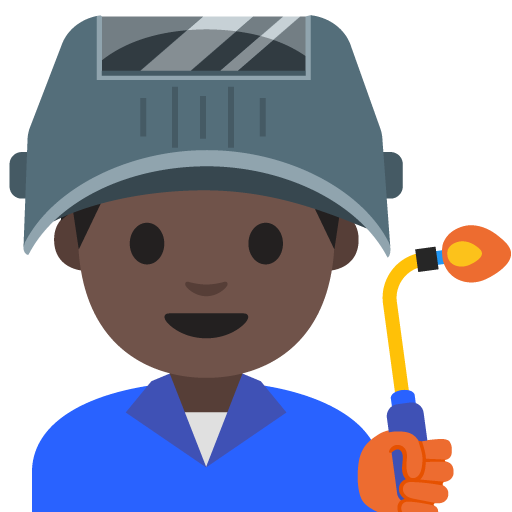 Man Factory Worker: Dark Skin Tone, the previous design