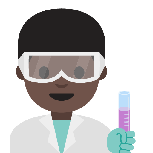 Man Scientist: Dark Skin Tone, the previous design