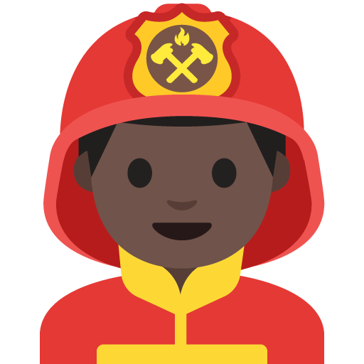 Man Firefighter: Dark Skin Tone, the previous design