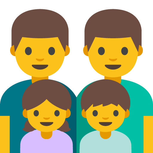 Family: Man, Man, Girl, Boy, the previous design