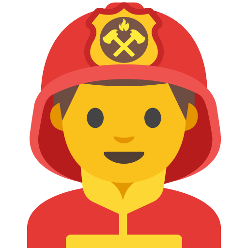 Man Firefighter as drawn by Google in Android 7.1