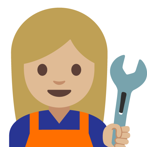 Woman Mechanic: Medium-Light Skin Tone, the previous design