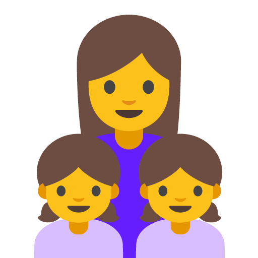 Family: Woman, Girl, Girl, the previous design