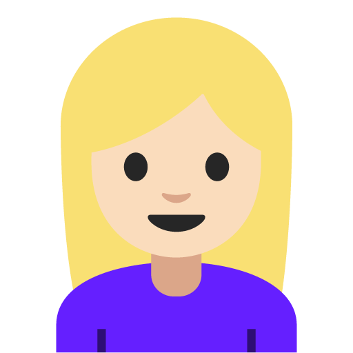 Woman: Light Skin Tone, Blond Hair, the design in this release