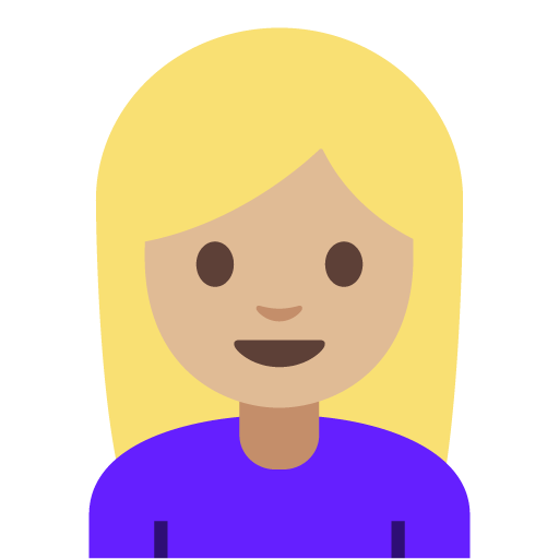 Woman: Medium-Light Skin Tone, Blond Hair, the design in this release