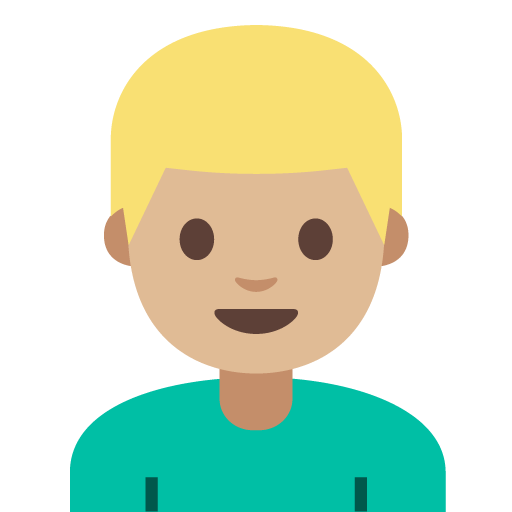 Person: Medium-Light Skin Tone, Blond Hair, the design in this release