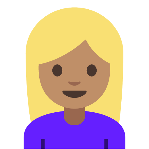 Woman: Medium Skin Tone, Blond Hair, the design in this release