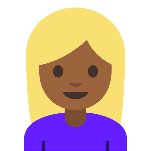 Woman: Medium-Dark Skin Tone, Blond Hair, the design in this release