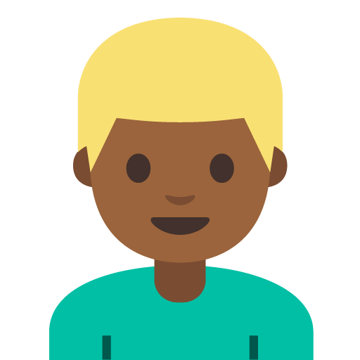 Man: Medium-Dark Skin Tone, Blond Hair, the design in this release