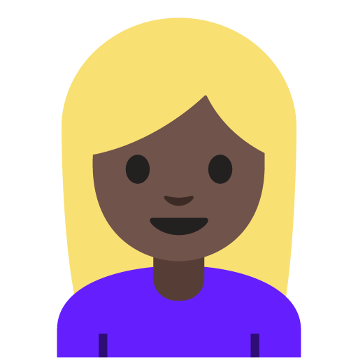Woman: Dark Skin Tone, Blond Hair, the design in this release