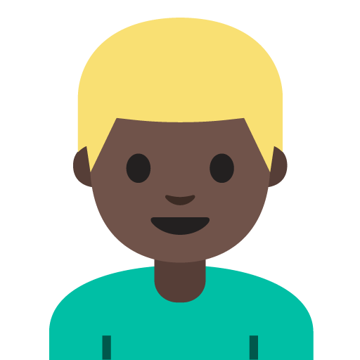 Person: Dark Skin Tone, Blond Hair, the design in this release