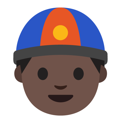 Person with Skullcap: Dark Skin Tone, the previous design