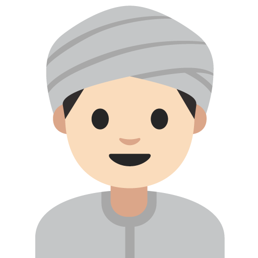 Person Wearing Turban: Light Skin Tone, the design in this release