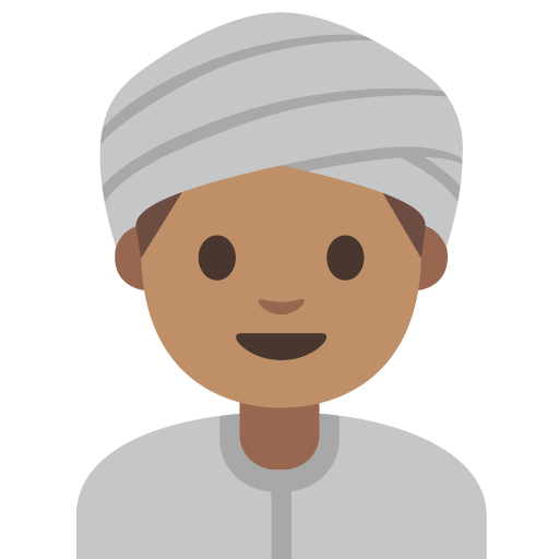 Person Wearing Turban: Medium Skin Tone, the design in this release