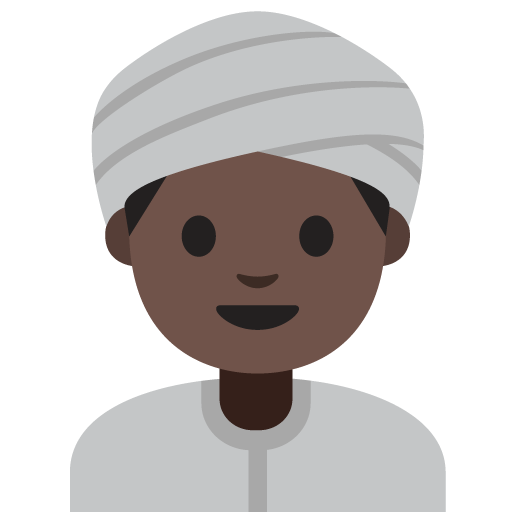 Person Wearing Turban: Dark Skin Tone, the design in this release