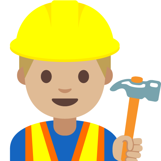 Construction Worker: Medium-Light Skin Tone, the design in this release