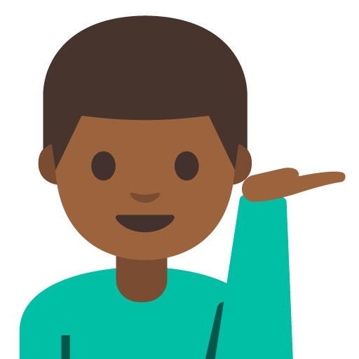 Man Tipping Hand: Medium-Dark Skin Tone, the design in this release