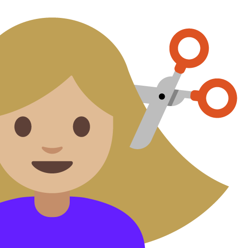 Woman Getting Haircut: Medium-Light Skin Tone, the previous design